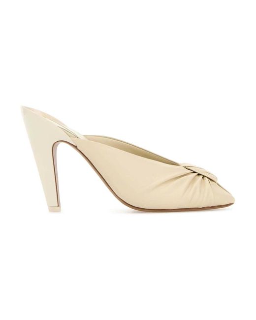 Chloé White Heeled Mules