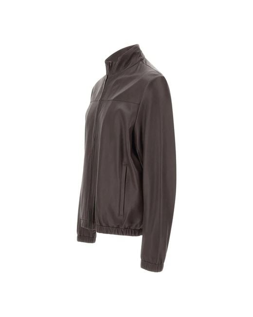 HUGO Gray Leather Jackets for men
