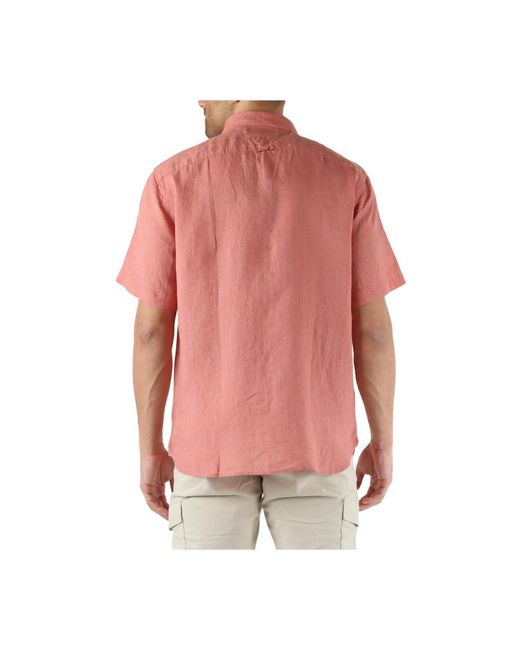 Tommy Hilfiger Leinen regular fit kurzarmhemd in Pink für Herren