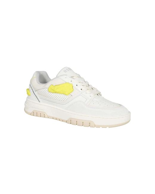 MSGM Niedrige Leder Sneakers in Yellow für Herren