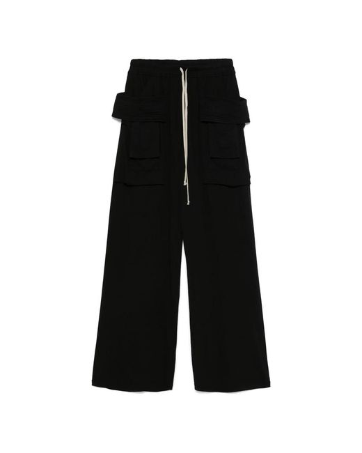 Rick Owens Black Wide Trousers for men