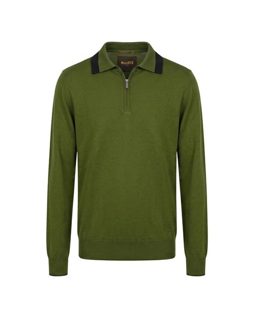 Moorer Green V-Neck Knitwear for men