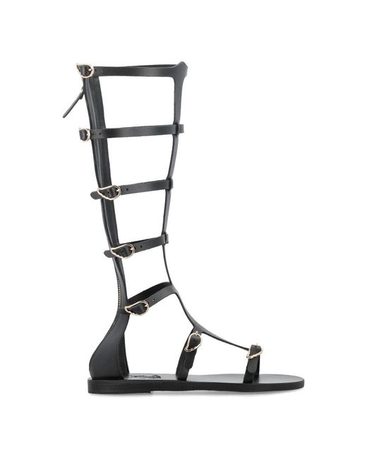 Sandalias gladiadoras negras para mujeres Ancient Greek Sandals de color Black