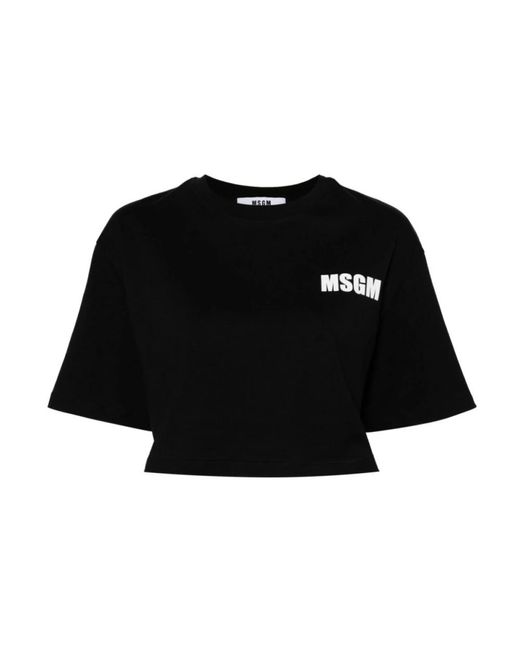 MSGM Black Logo piccolo t-shirt