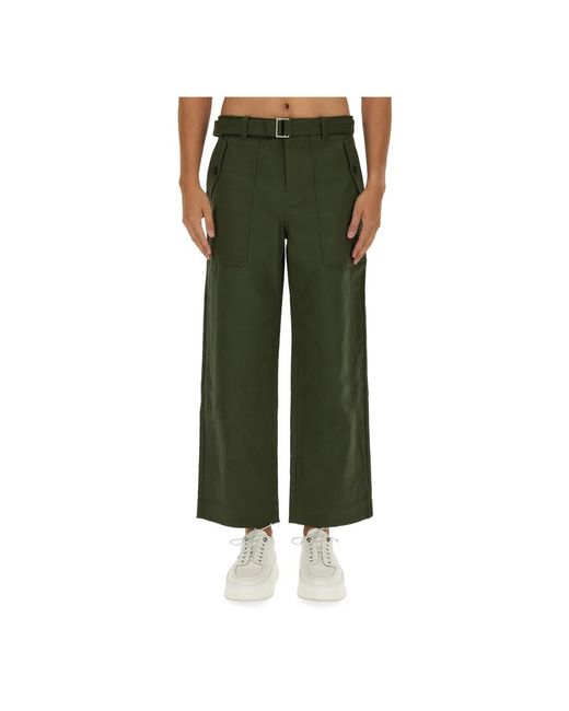Maison Kitsuné Green Wide Trousers for men