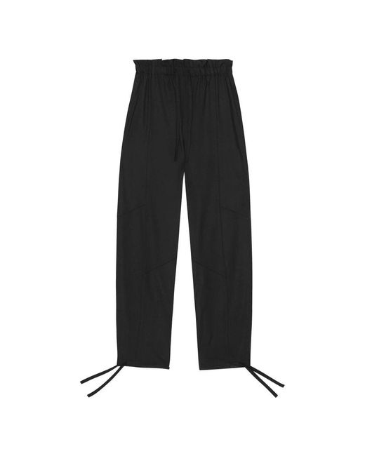 Ganni Black Schwarze lässige hose mit elastischem bund