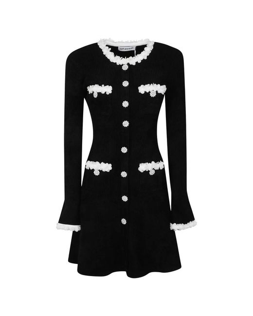 Self-Portrait Black Knitted Dresses
