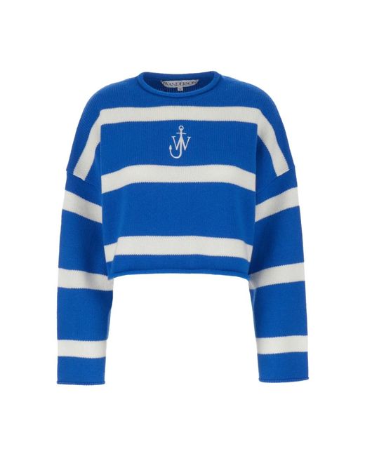 J.W. Anderson Blue Cropped anchor jumper