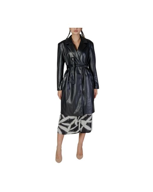 ONLY Jassen ,Zwart ,Polyester Zwarte Polyester Parka Trenchcoat Collectie in het Black
