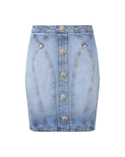 Denim Skirts di Balmain in Blue