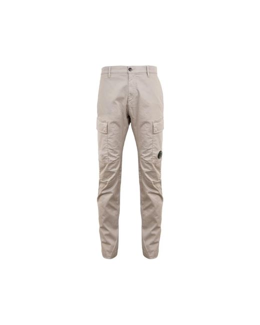 C P Company Gray Slim-Fit Trousers for men