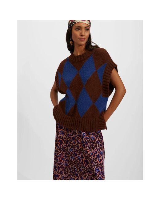 Round-Neck Knitwear LaDoubleJ de color Blue