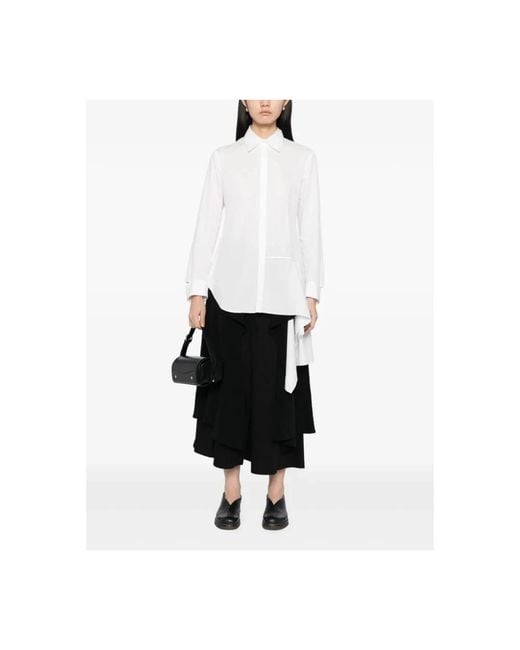 Yohji Yamamoto White L Draped Blouse