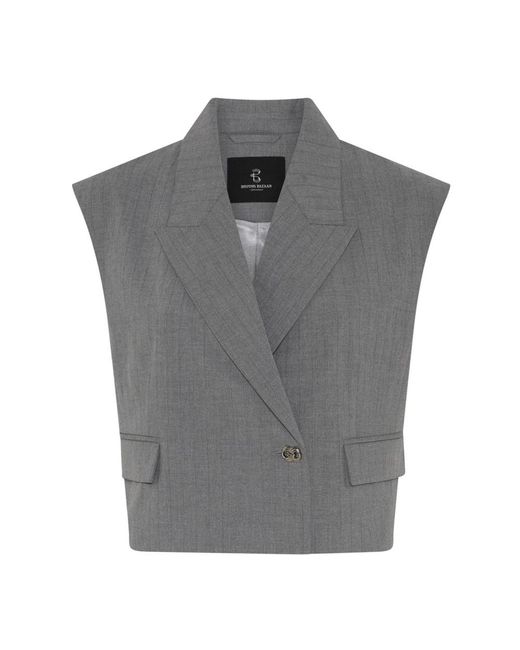 Bruuns Bazaar Jassen ,Grijs ,Leer Latania Bblinis Gilet in het Gray