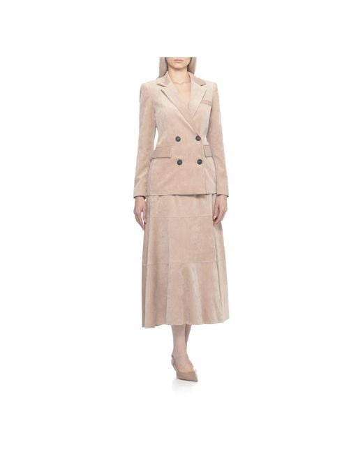D.exterior Natural Corduroy Double Breasted Blazer