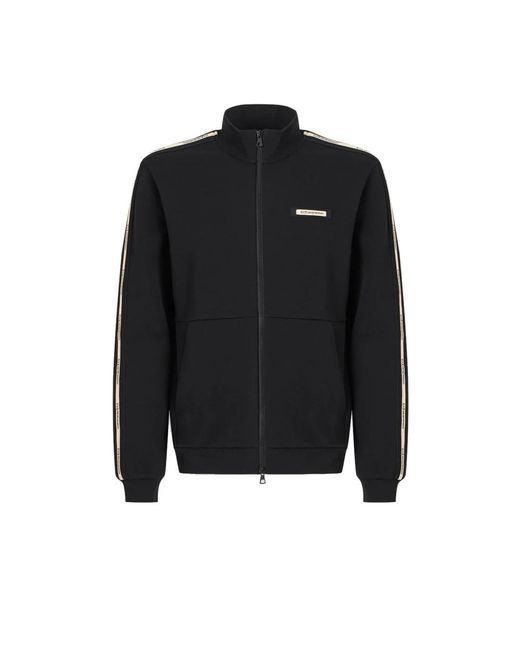 EA7 Black Zip-Throughs for men