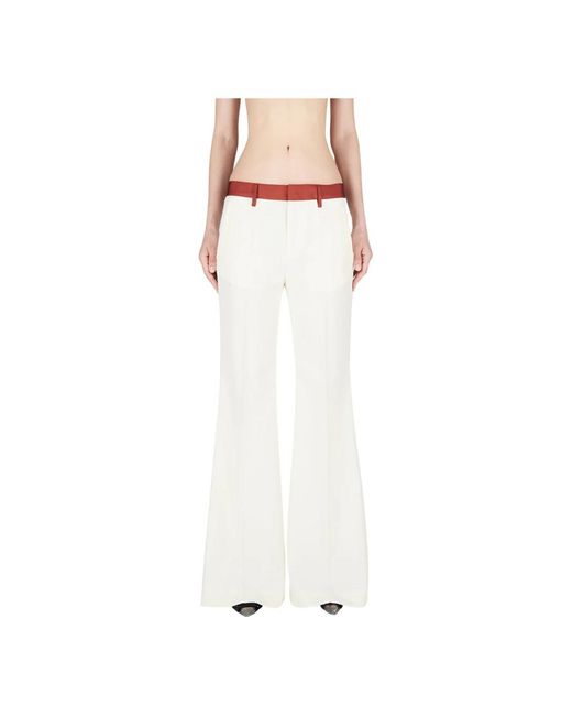 DSquared² White Wide Trousers