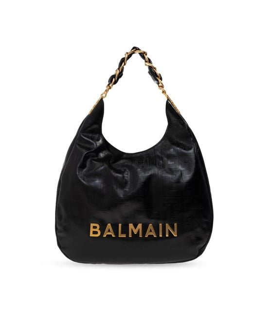 Balmain Black 1945 Weiche Hobo-Tasche