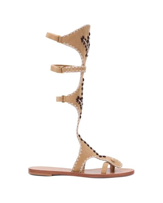 Alberta Ferretti Brown Flat Sandals