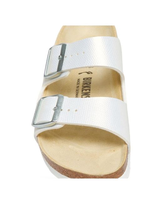 Birkenstock White Weiße glänzende sandalen