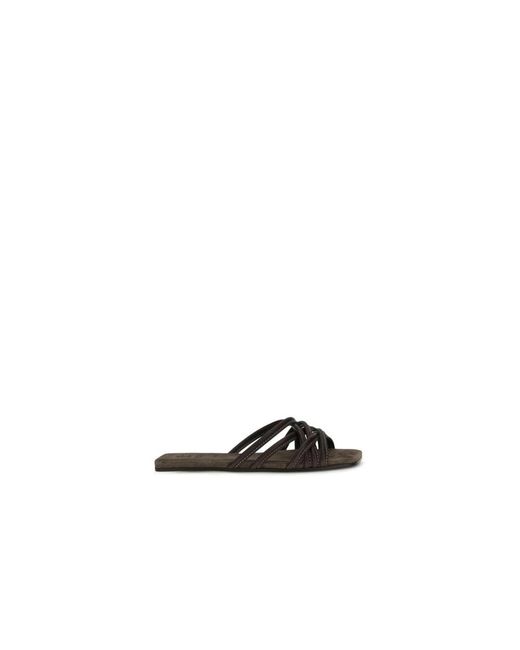 Brunello Cucinelli Brown Sliders