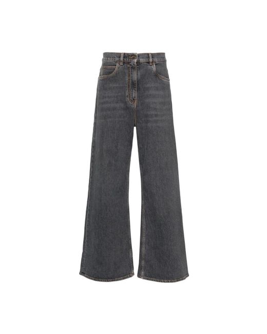 Etro Gray Wide Jeans