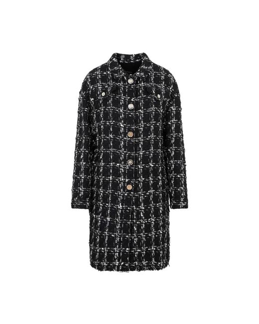 Cappotto in lana a quadri nero di Giambattista Valli in Black
