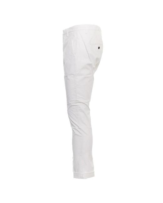 Dondup White Slim-Fit Trousers for men