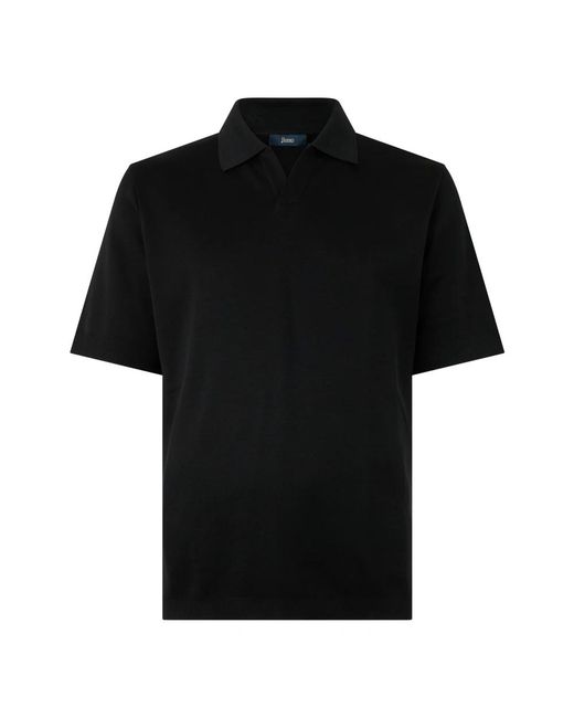 Herno Gebreide Katoenen Polo in het Black voor heren