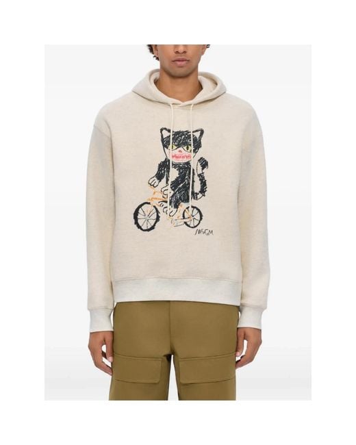 MSGM White Hoodies for men