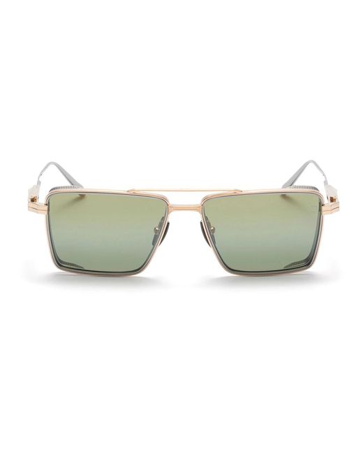 Akoni Accessoires ,Geel ,Rechthoekige Zonnebril in het Metallic voor heren