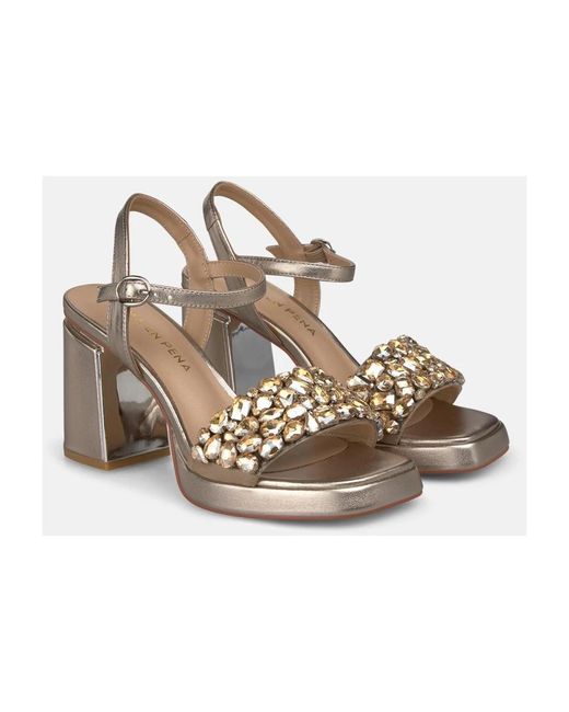 Alma En Pena. Metallic High Heel Sandals