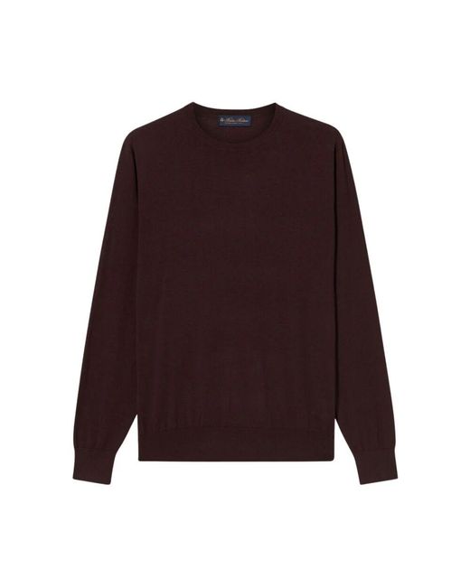 Brooks Brothers Merino-woll-pullover mit rundhalsausschnitt in Brown für Herren