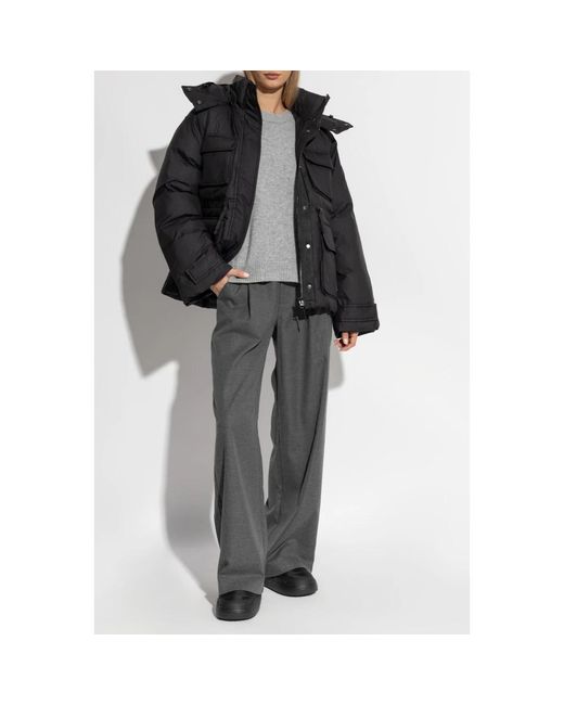 Samsøe & Samsøe Jassen ,Zwart ,Leer Padded Jacket Sahanna in het Black