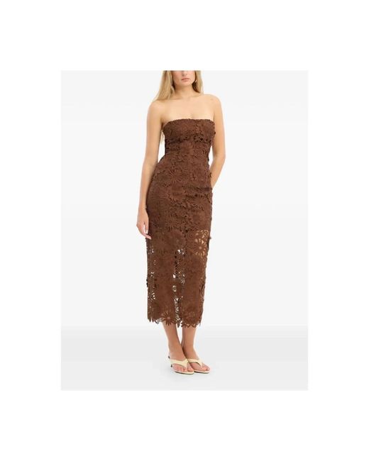 ROTATE BIRGER CHRISTENSEN Brown Midi Dresses