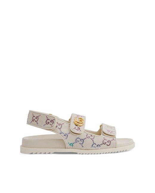 Flat sandals Gucci de color White