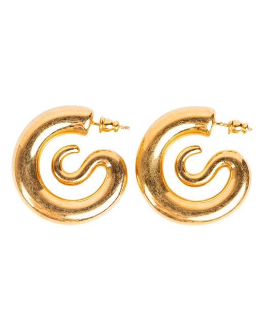 Panconesi Metallic Goldene Hoop-Ohrringe Mit Spaßigem Design