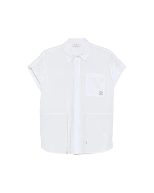 Panicale Overhemden ,Wit ,Drawstring Pocket Shirt in het White