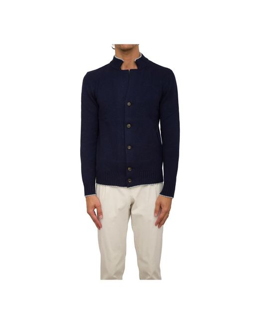 Eleventy Truien & Vesten ,Blauw ,Wol Blauwe Cardigan Trui in het Blue voor heren
