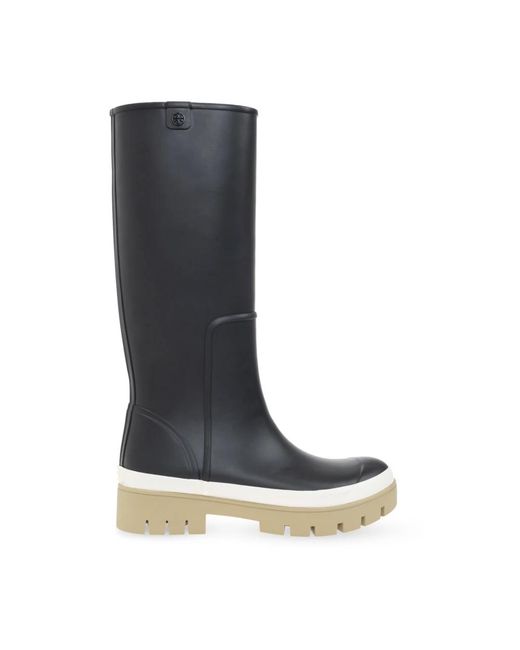 Tory Burch Blue Hurricane Tall Wellington Rain Boots