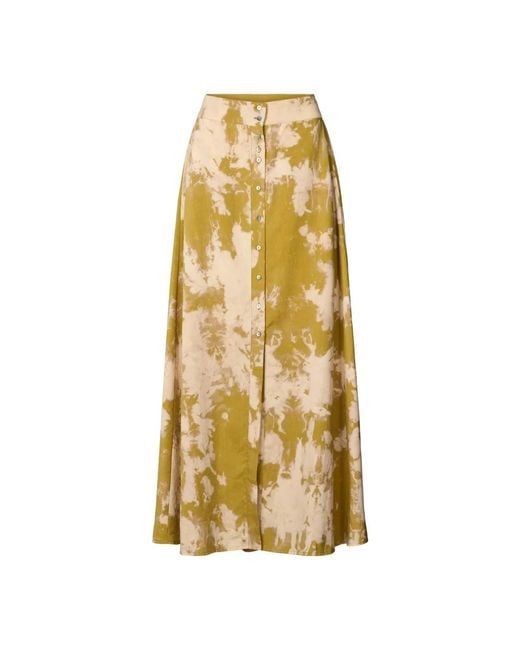 Rabens Saloner Yellow Maxi Skirts