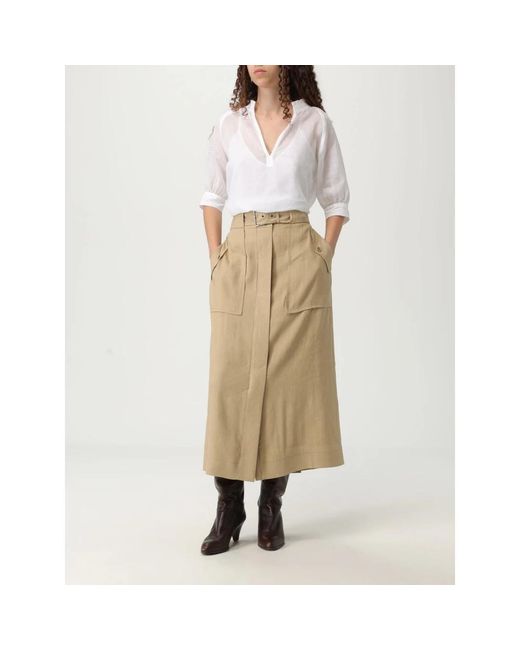 Alberta Ferretti Natural Midi Skirts
