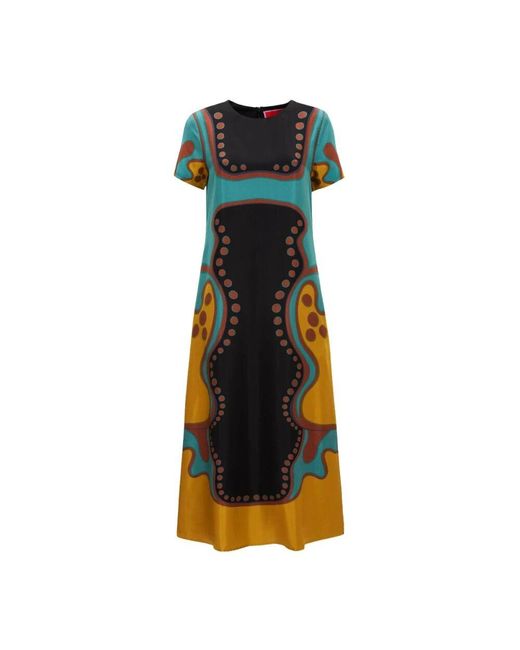 LaDoubleJ Red Seiden-Swing-Kleid