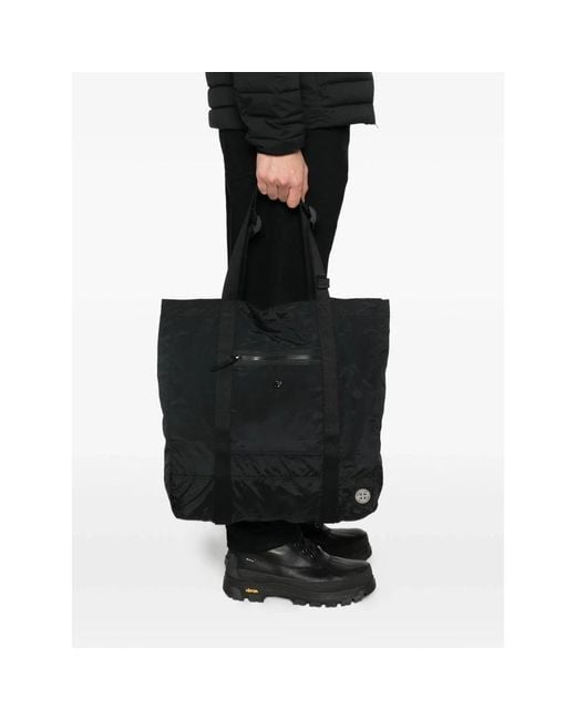 Stone Island Black Shopping Bags for men