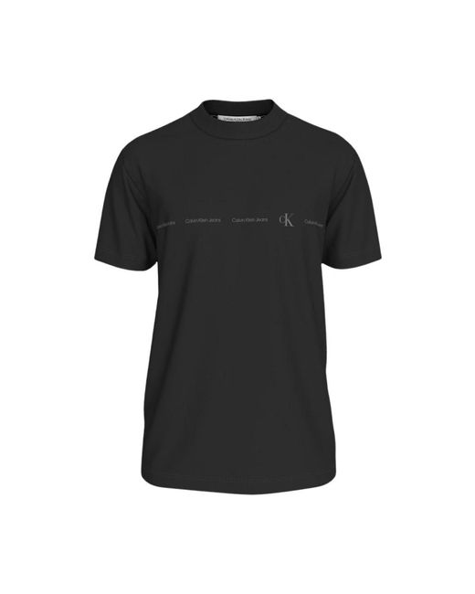 T-shirt in cotone rigenerato di Calvin Klein in Black da Uomo