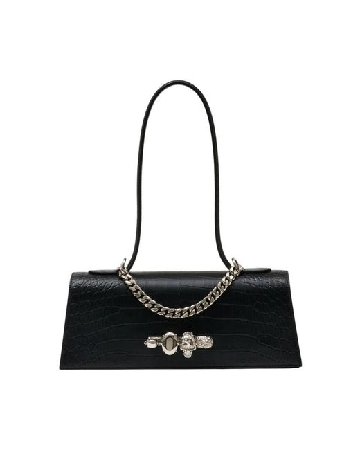 McQueen Black Shoulder Bags