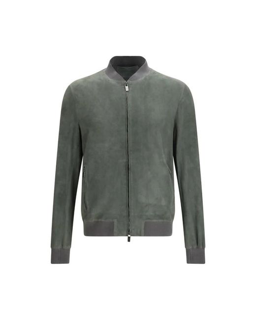 Salvatore Santoro Gray Leather Jackets for men
