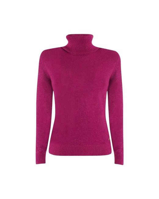 Yes Zee Purple Weicher viskosepullover mit lurex-details