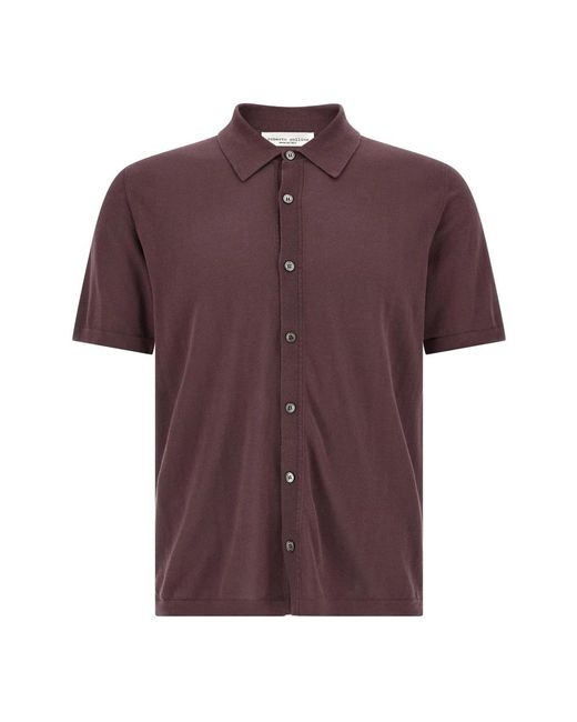 Roberto Collina Purple Short Sleeve Shirts for men