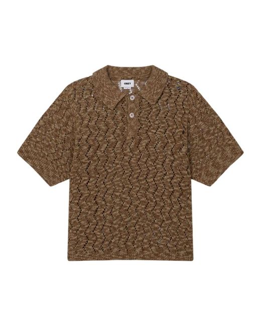 Obey Brown Round-Neck Knitwear for men